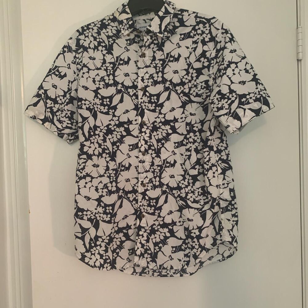 Old-navy Men's Navy and White Shirt